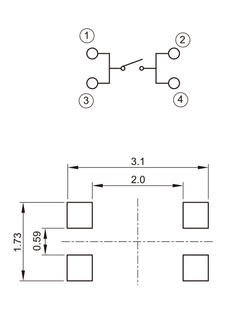 TAF02-BWN-R 2819-180gf白膜黑点焊盘图