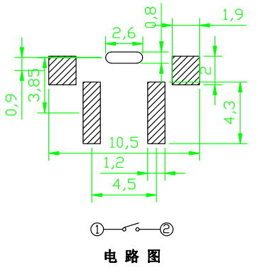 THBM03-A035NB-R-A 焊盘图